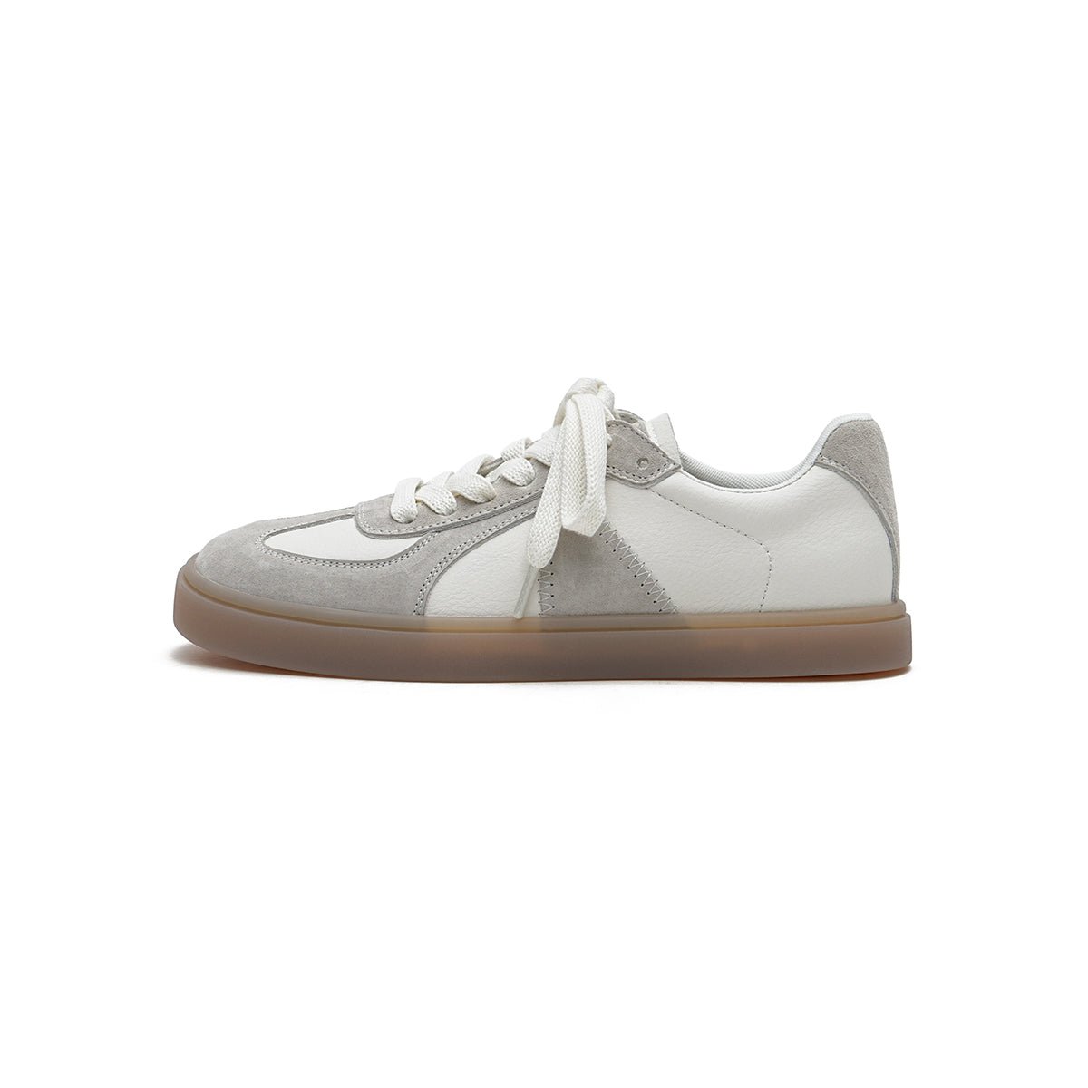 Women's Versatile Lightweight Flat Casual Sneakers – Suede Panel Gum Sole Trainers-6