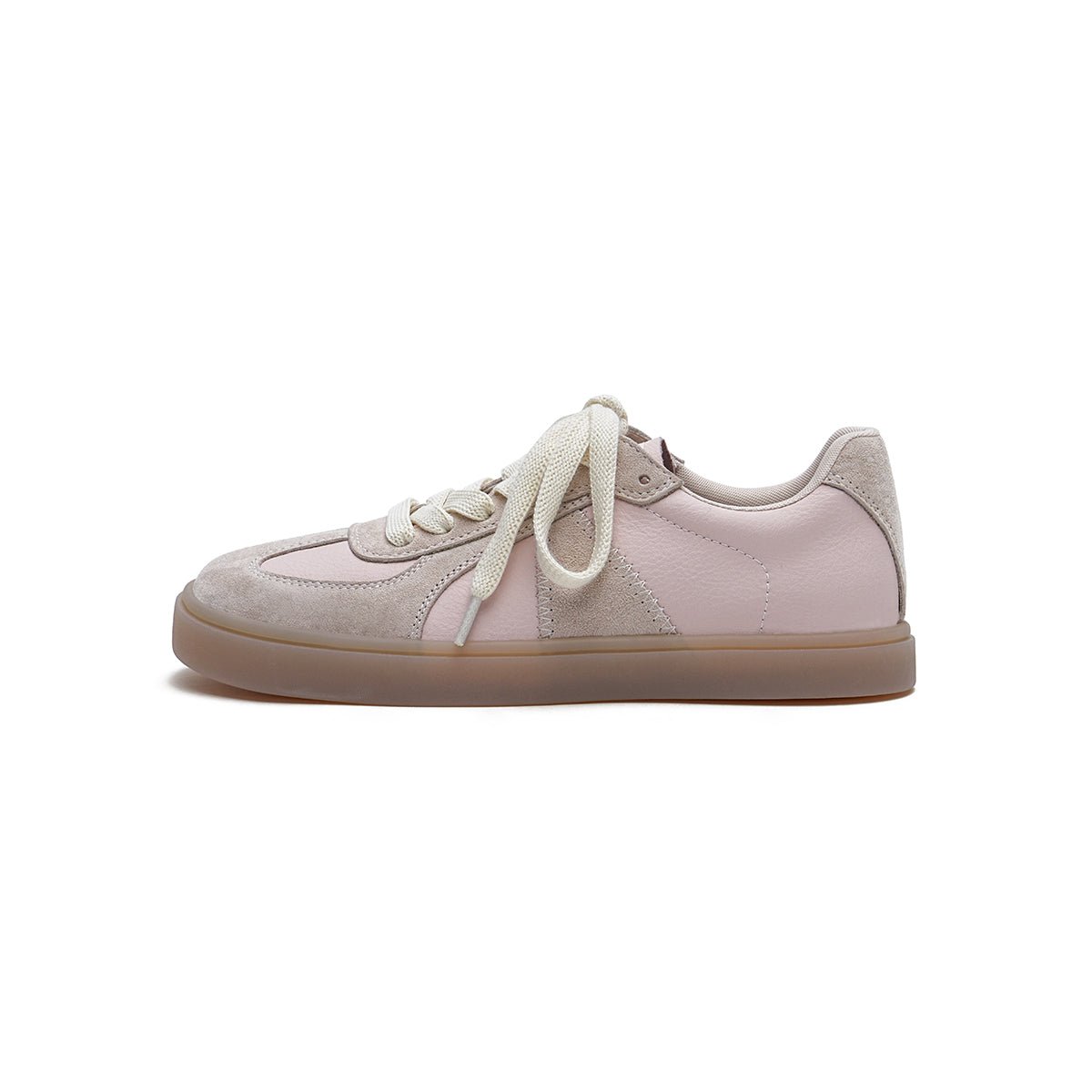 Women's Versatile Lightweight Flat Casual Sneakers – Suede Panel Gum Sole Trainers-0
