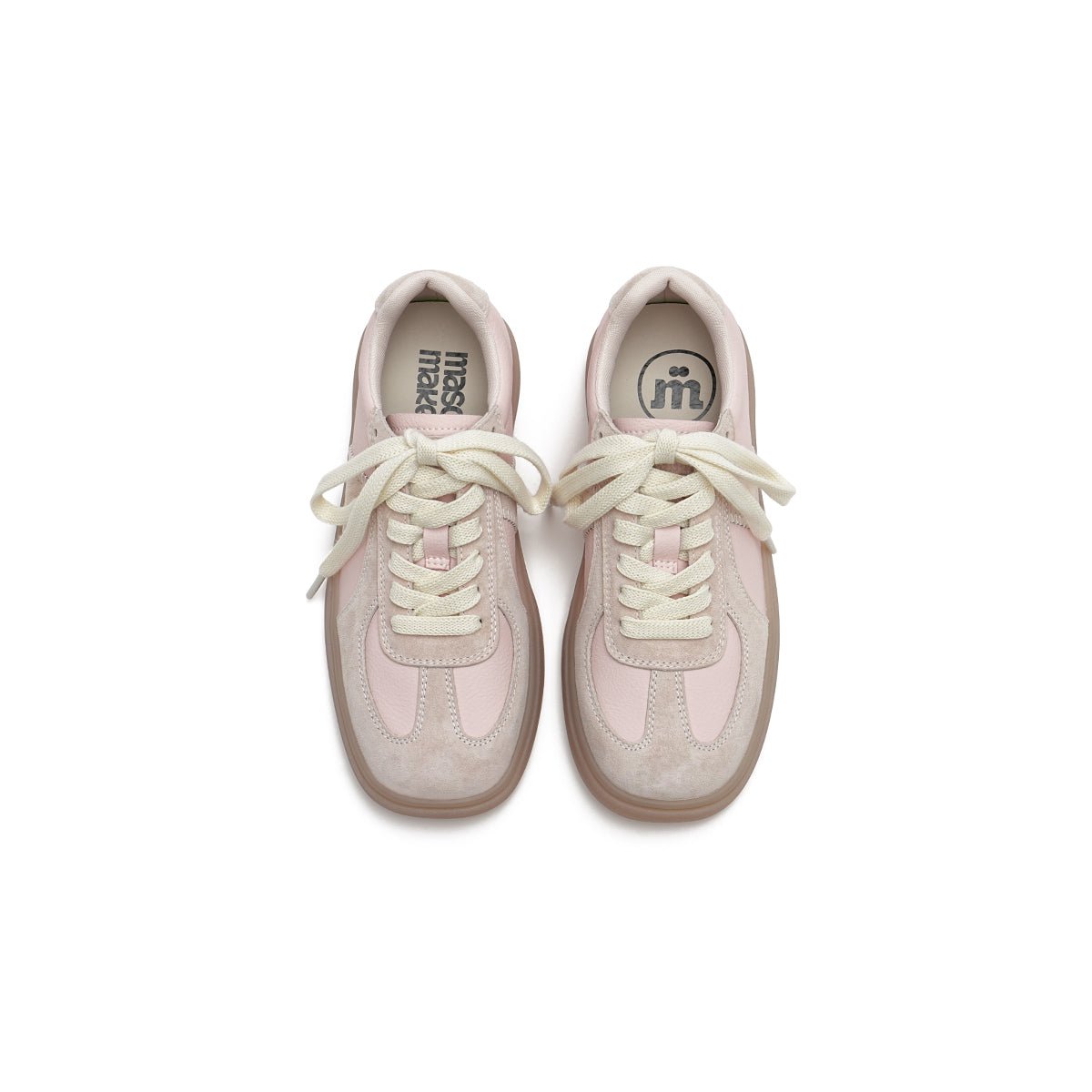 Women's Versatile Lightweight Flat Casual Sneakers – Suede Panel Gum Sole Trainers-2